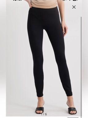 NWT SPANX Classic Black Pointe Zip Leggings — Medium